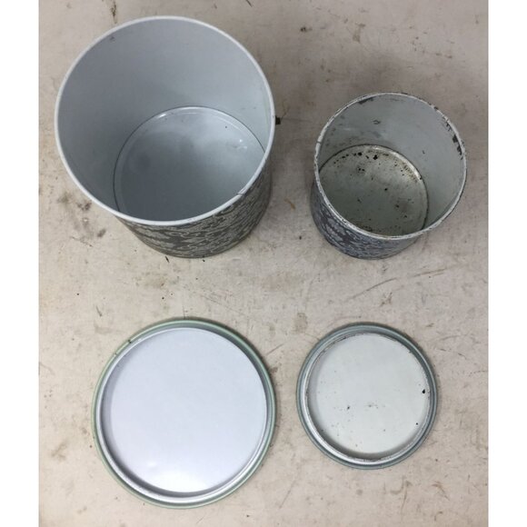 Vintage Delft Holland Blue and White Tin Canisters with Lids (2) - Picture 3 of 6